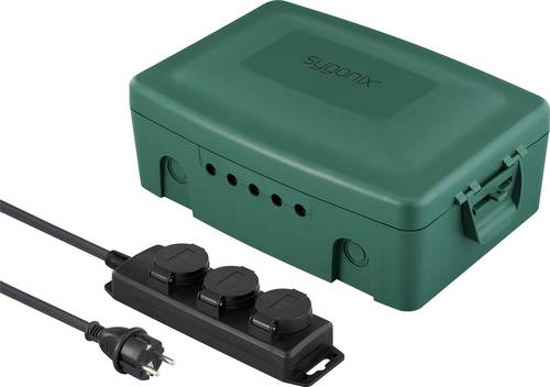 Sygonix SY-6797950 Verteilerbox 3fach Grün, Schwarz erhöhter Berührungsschutz