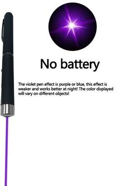 Friendly Fresh Finds Interactive Pet Laser Pointer LED Flashlight Fun Cat Training Toy & Holiday Gift purple