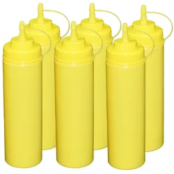 GVK ECO 6 Stück gelbe Quetschflaschen 0,76Liter Dosierflasche Spenderflasche Dressingflasche