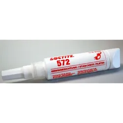 572 Gewindedichtung mittelfest weiß hochviskos, 50ml Flasche - weiß bis altweiß