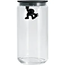 Alessi Küchendose Gianni 1400 ml Glas Schwarz