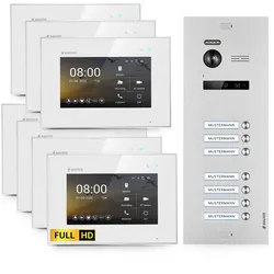 HD Video Türsprechanlage für 7 Familienhaus, 7x Monitor, Balter EVO HD