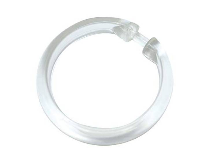 GARDINIA Gardinenringe zum Öffnen, Für Gardinenstangen und Spannstangen, 10 Stück, Vorhangringe mit Innendurchmesser 48 mm, Kunststoff, Transparent