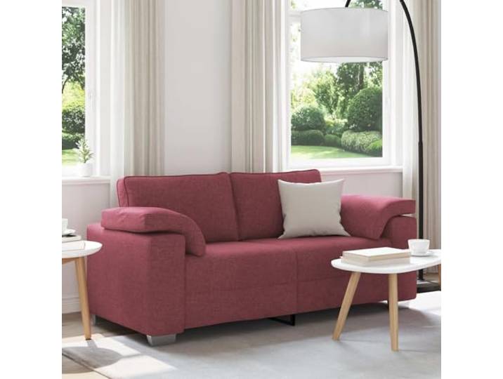 pokgdf Zweisitzer-Sofa Weinrot 180 cm Stoff Breite Armlehnen, Atmungsaktives Design, Robust, Modernes Wohnzimmer