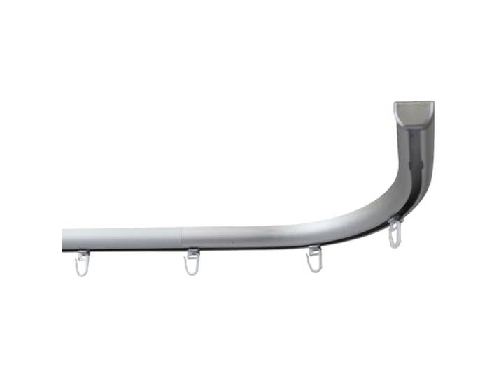 Garesa Gardinenschiene Profil 400, 1-läufig, Alu Natur I Aluminiumschiene inkl. Gleiter I Mit Retouren I Deckenmontage I Halbrunde Vorhangschiene I 460cm