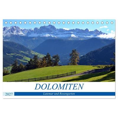 Dolomiten - Latemar und Rosengarten (Tischkalender 2027 DIN A5 quer), CALVENDO Monatskalender