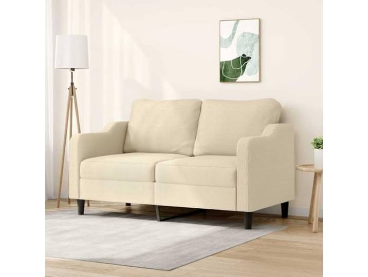 HEFZGDB 2-Sitzer Sofa Creme 140 cm Stoff Bezug Modernes Design Wohnzimmer Sitzgruppe Bequem Polsterung Atmungsaktiv Langlebig Metallgestell Robust Strapazierfähig Sitzkomfort