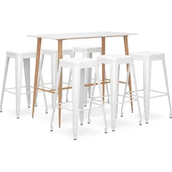 vidaXL 7-tlg. Bar-Set Weiß