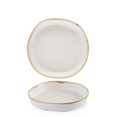 Churchill1795 Churchill Stonecast Schale Organic mit erhöhtem Rand 23 cm, Barley White