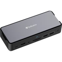 USB-C Pro Docking Station mit SSD Steckplatz, Dockingstation aluminium/schwarz, HDMI, DP, RJ-45, USB-A, USB-C, SD, microSD, Audio