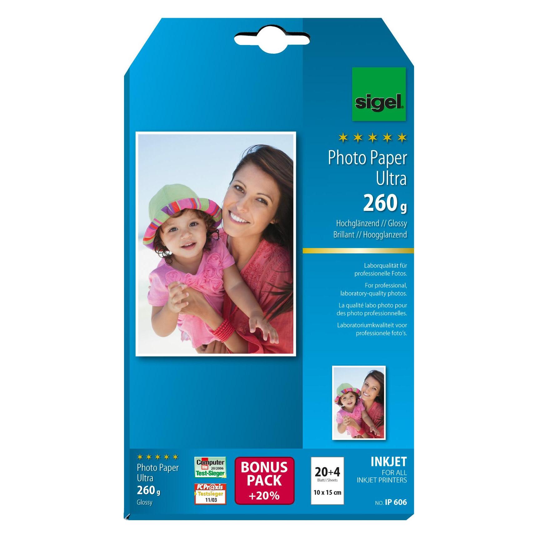 Sigel Inkjet Ultra (260 g/m², 10 x 15 cm, 24 Stk.) (IP606)