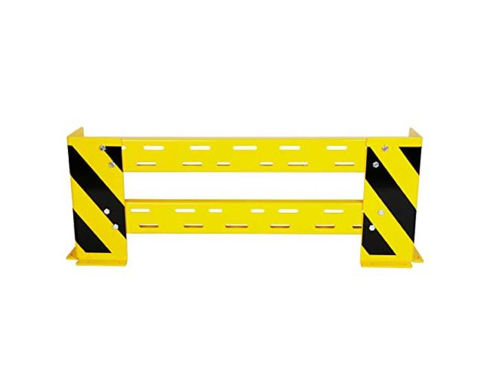 Rammschutz Planke 100-115cm +2 Schutzecken + 8 Dübel SZAGATO Rammschutz-Balken Regal Anfahrschutz für Regale Rammschutzbügel Rammschutz