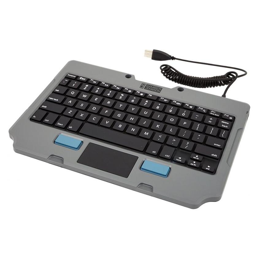 Gamber-Johnson 7160-1449-00, QWERTY, US Englisch, Touchpad, Gamber Johnson, Schwarz, Grau, Polycarbo (US, Kabelgebunden) (7160-1449-00)