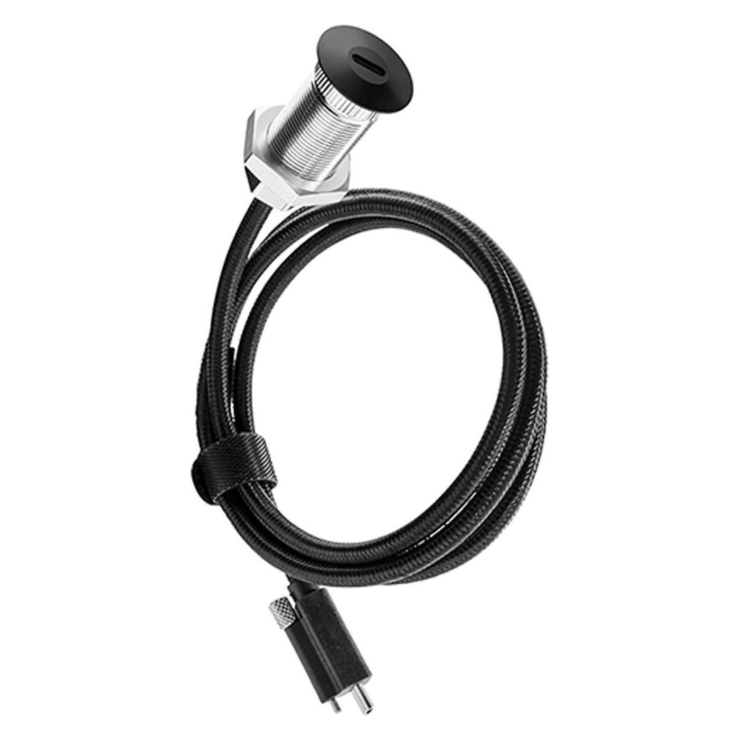 Bachmann Ochno Socket Alu 1,0m schwarz (1x, USB-C, 1 m) (920.0015)