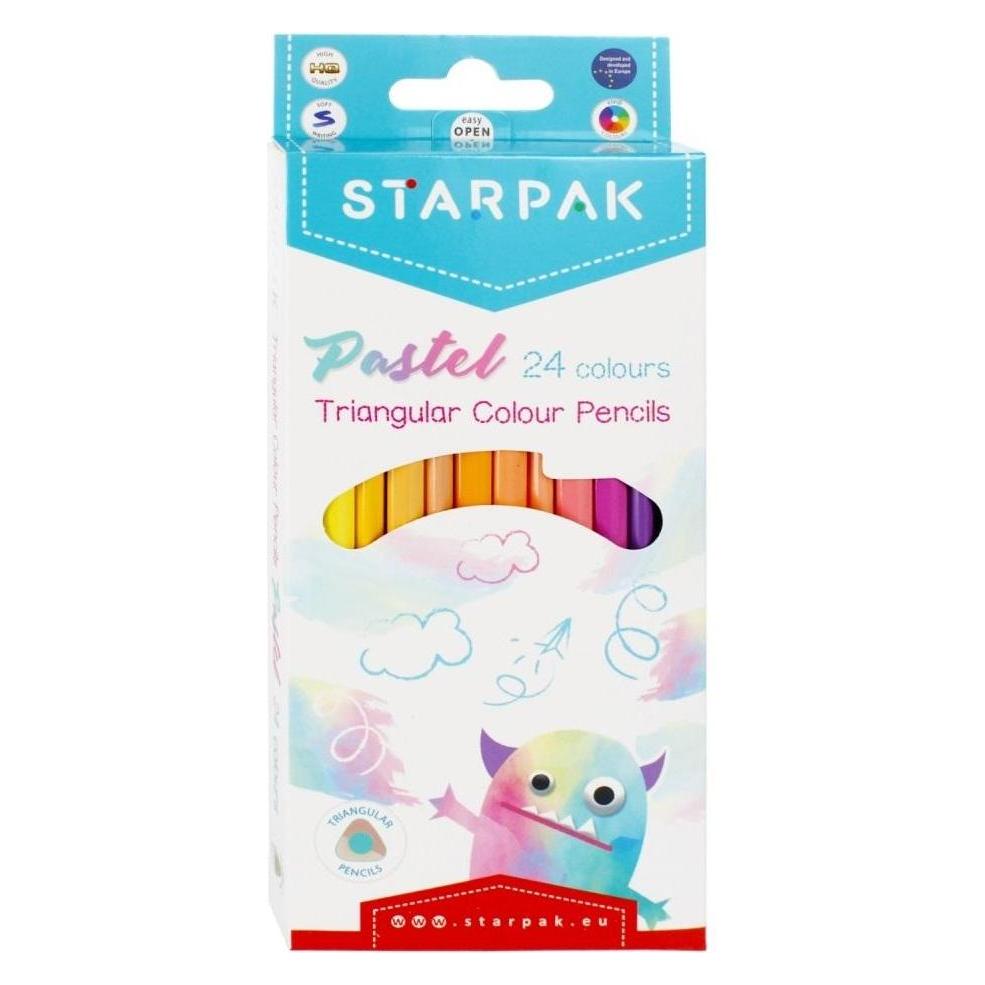 Starpak Dreieckige Bleistiftstifte, 24 Pastellfarben (24x) (40945545)