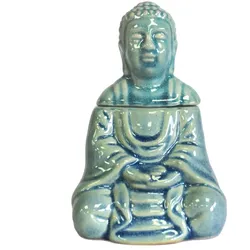 Sitting Buddha Oil Burner - Blue