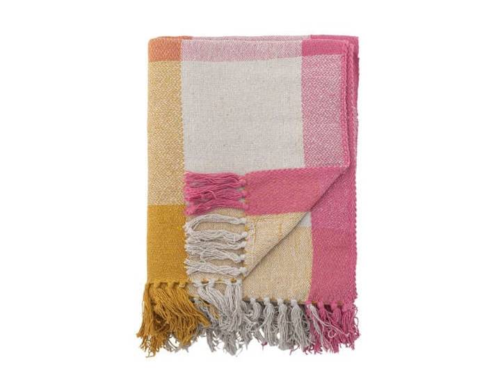 Creative Collection katoenen geruite plaid Hadley 160x130 cm - meerkleurig