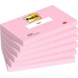 Post-it Haftnotizen Haftnotizen 127 x 76 mm Blanko Rosa 655-PNK 100 6 Stück à 100 Blatt