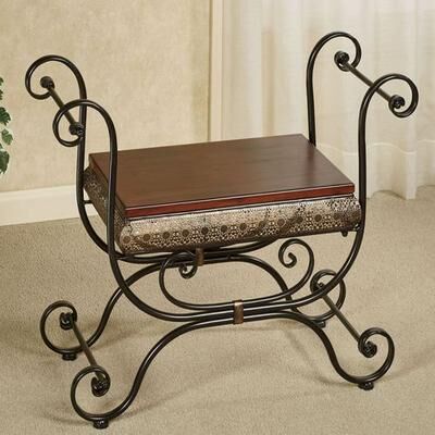 Touch of Class Charleston Vanity Stool Bronze , Bronze