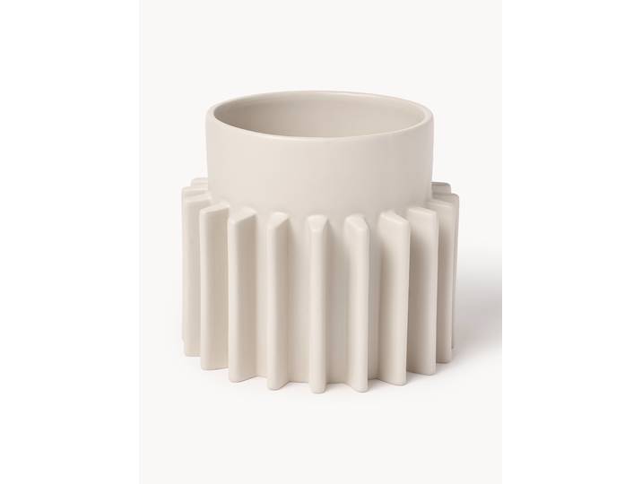 Cache-pot avec surface nervurée Valeska, haut. 22 cm
