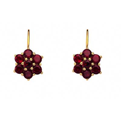 Paar Ohrhänger ADELIA´S "1 Paar 333 Gold Boutons mit Granat", rot, Ohrringe, Damen, Damen, Gold, 333 Gold mit Granat Goldschmuck für Damen
