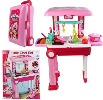 Blue Block Factory Pretend Play Kitchen Toy Storage Set for Kids