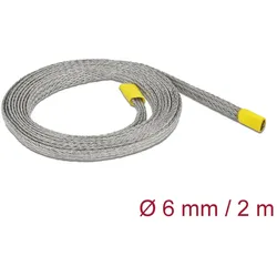 DELOCK Geflechtschlauch zur EMV Abschirmung dehnbar 2m x 6mm