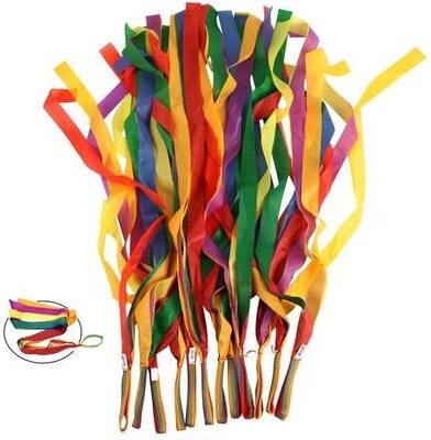 Multisell Products Hub Rainbow Dance Ribbon Streamer Wand For Kids Rhythmic Gymnastics And Sensory Play Rainbow Dance Ribbon Streamer Wand For Kids Rhythmic Gymnastics And Sensory Play