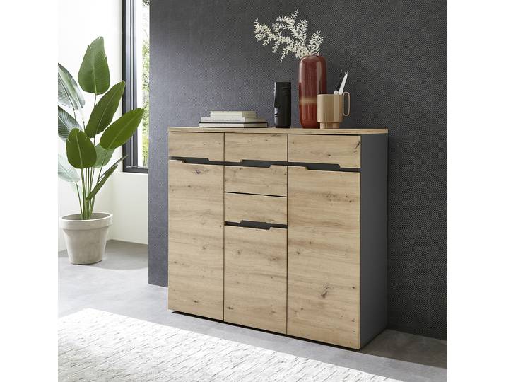 Commode 120 cm 120 x 107 x 38cm Marron