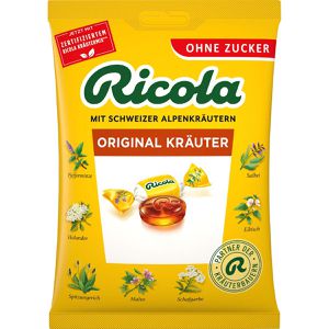 Ricola Kräuterbonbons Kräuter Original, zuckerfrei, 20 Stück im Beutel, 75g