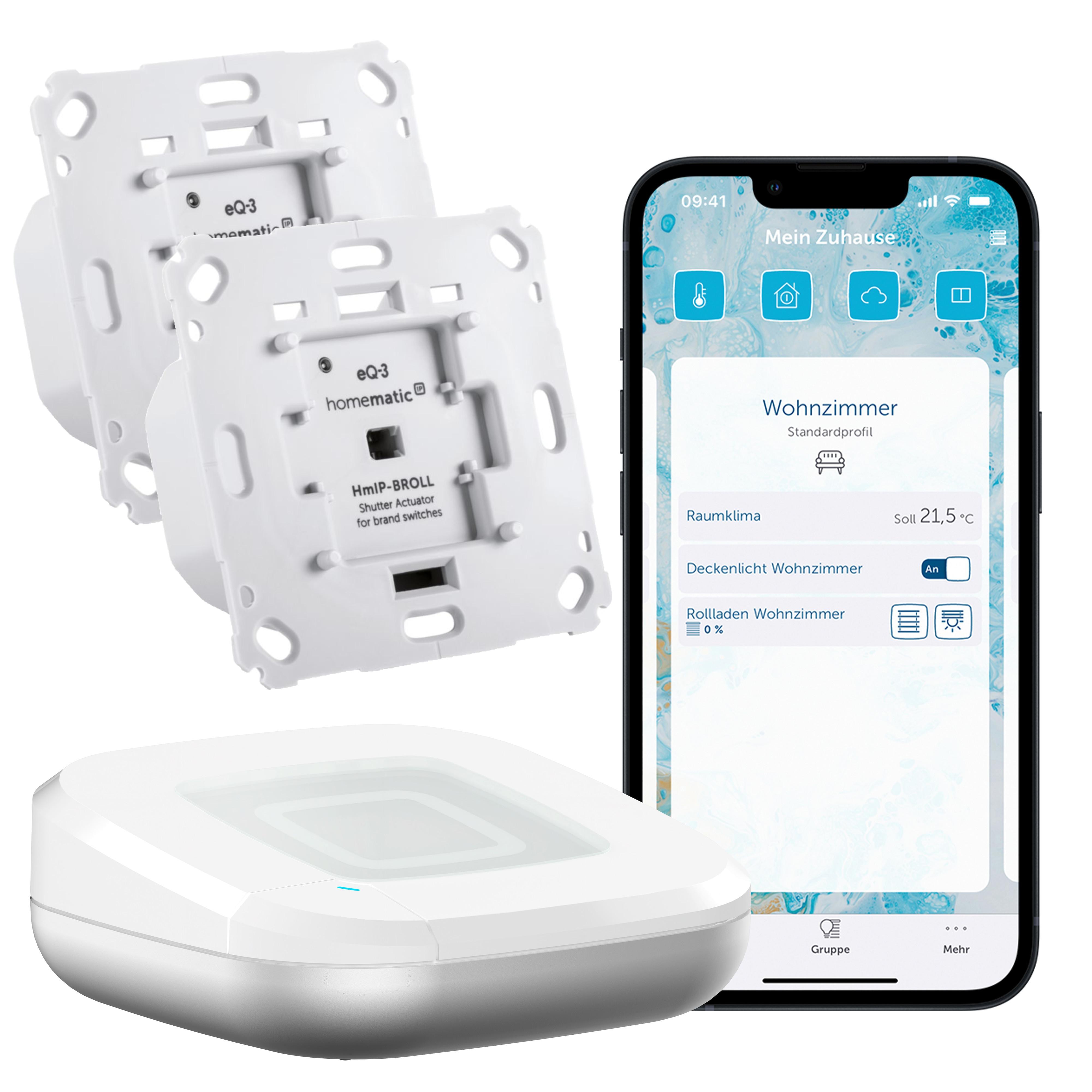 Homematic IP Starter Set Rollladen / Beschattung • 2x Aktor • Access Point 2 HmIP-HAP2 + 2x HmIP-BROLL