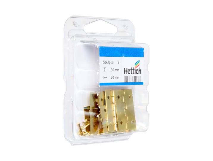 Hettich Scharnier Stahl Vermessingt 30 × 20 mm