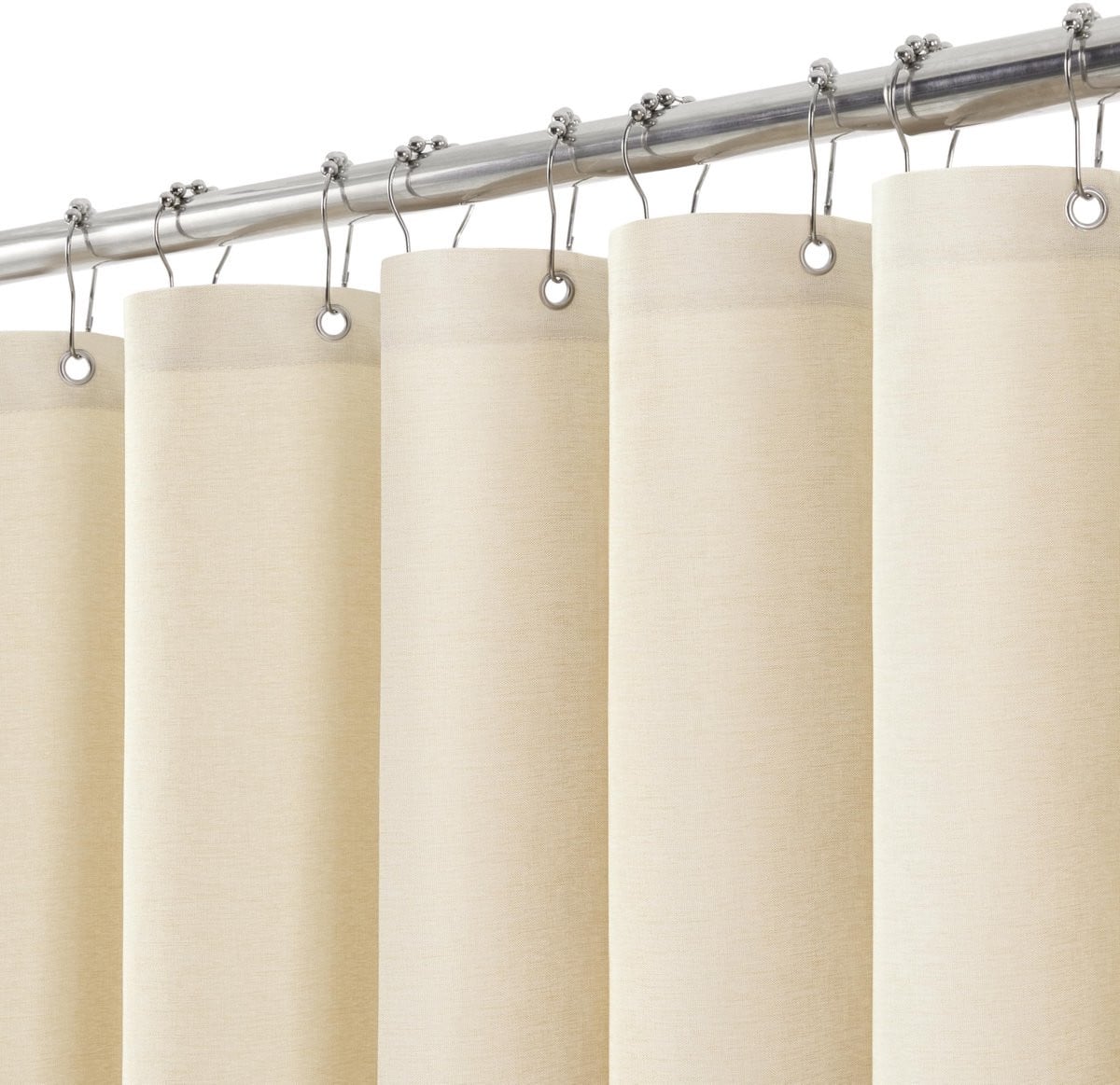 Merkloos Waterdicht Douchegordijn met Linnenlook en Ringen, Opaak, B/D/H: 182 x 198 cm
