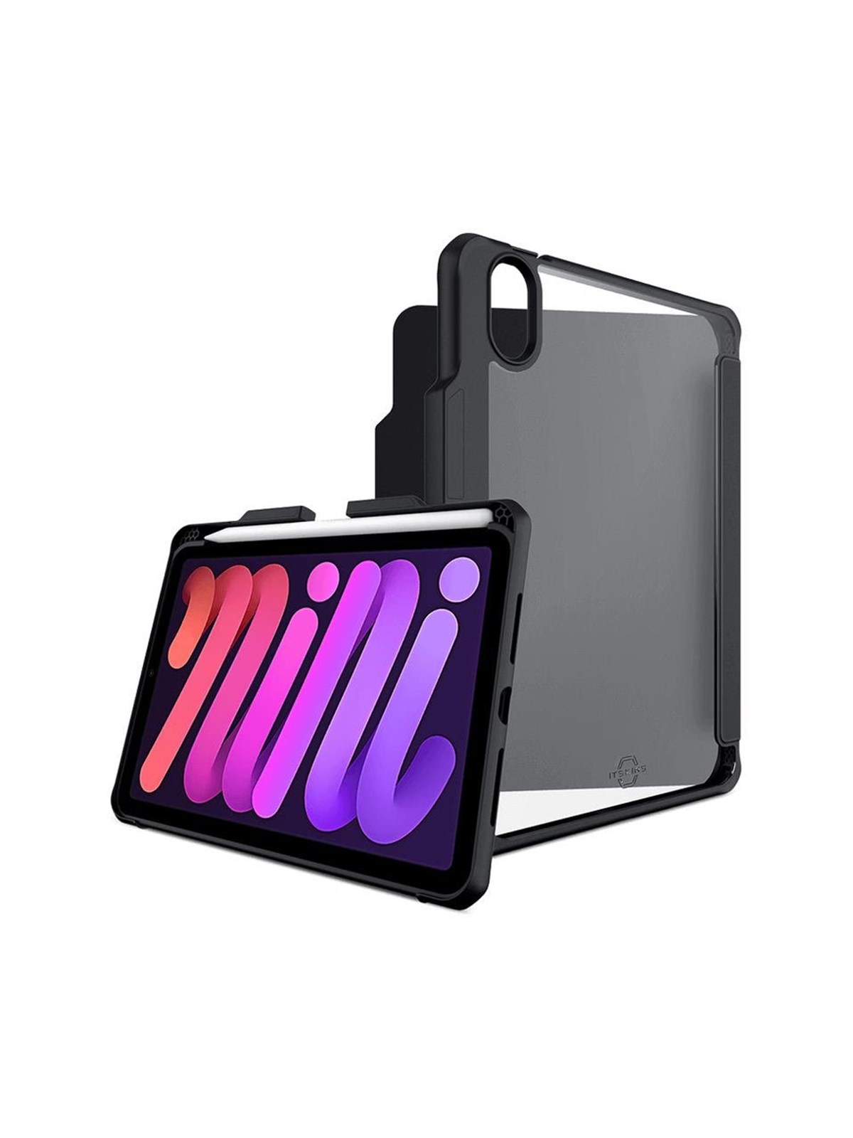ITSKINS HYBRID SOLID FOLIO cover for iPad Mini 6. Black