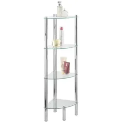 Wenko Eckregal mit 4 Glasablagen »Yago« silber, 30x104x30 cm