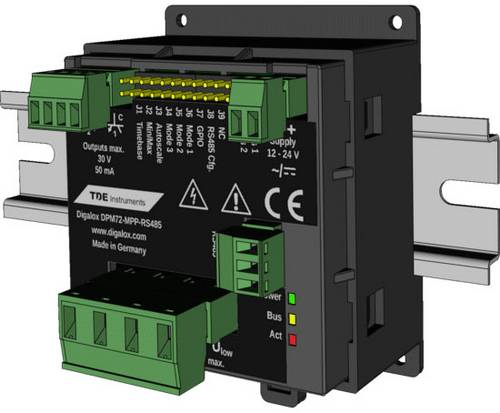 TDE Instruments Digalox DPM72-MP+-RS485-DIN Digitales Hutschienenmessgerät