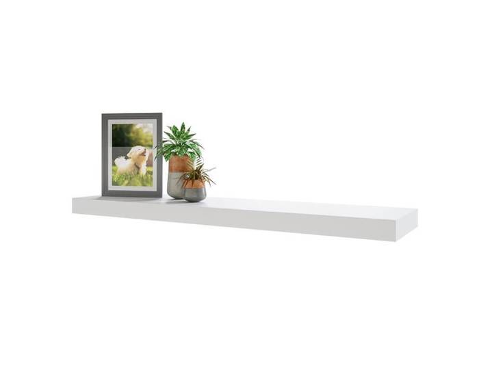 Étagère murale blanche étagère de rangement décorative murale droite blanche de 90 - Lazozo - cm idéale pour la cuisine et la cham