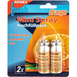 Reinex Raumduft fresh, Mini Spray, 2 x 10 ml, Nachfüller, Orange