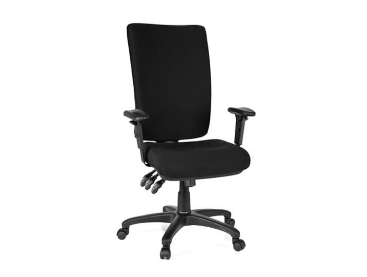 hjh OFFICE 702100 Profi Bürostuhl Zenit HIGH Stoff Schwarz Drehstuhl ergonomisch, Arm- und Rückenlehne verstellbar