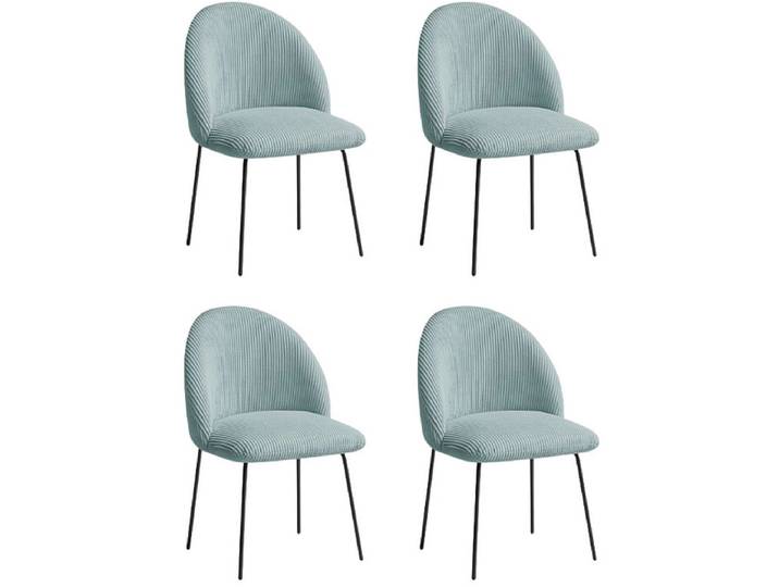 BOBOCHIC Set mit 4 Stühlen LALIE Stoff hellblau