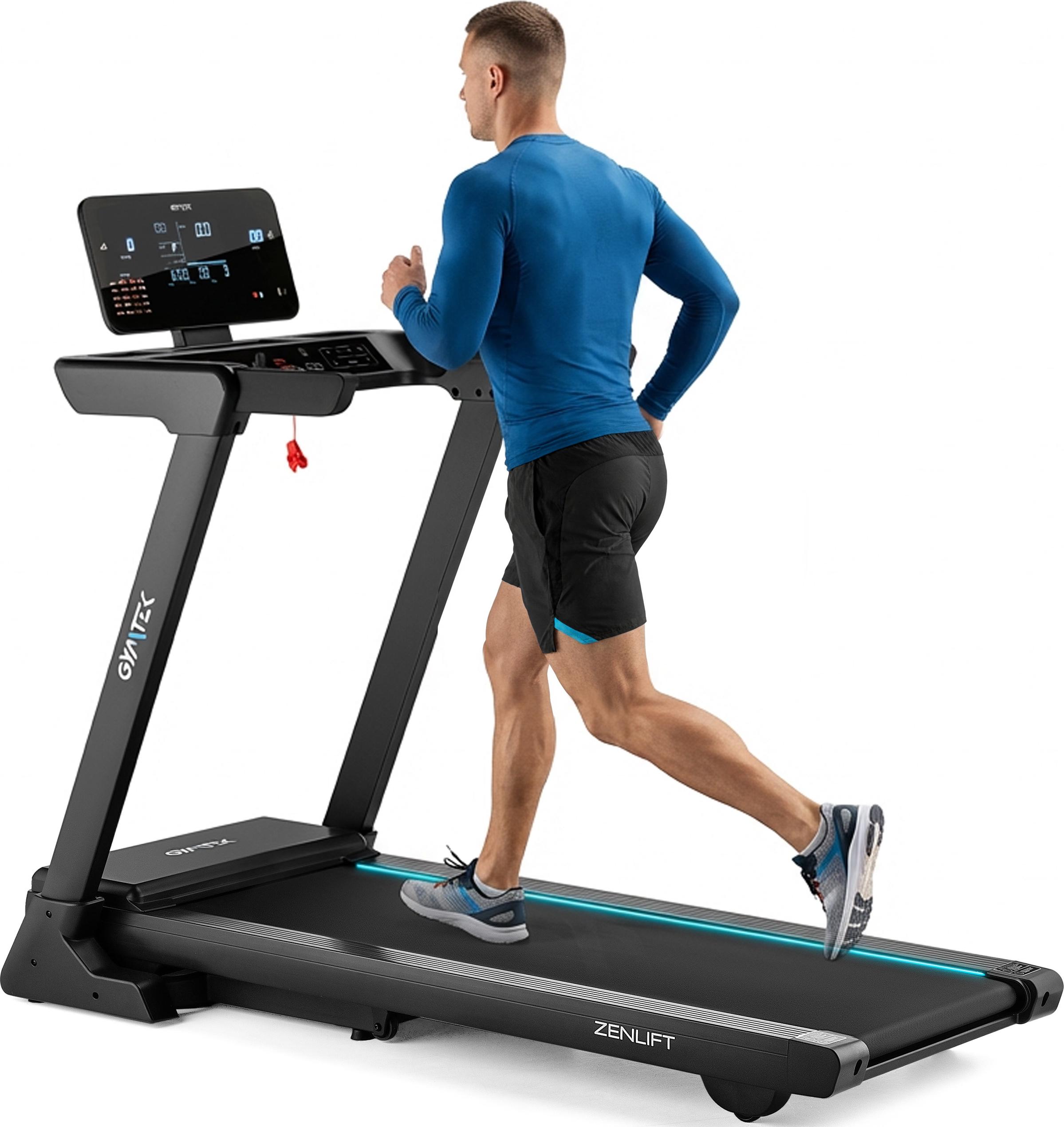 Gymtek Laufband für Zuhause, Walking Pad, Treadmill - bis 140kg, 18 km/h - 15 Trainingsprogramme, LCD-Display - Fitness, Home Gym