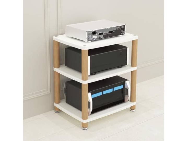 Audio Rack, 2-4 Ebenen Stereo-Schrank mit Separaten Stauraumfächern Offenes regaldesign, geteilte stauraumbereiche, audiokomponenten ordnung, stabile stütze, für audiobereiche