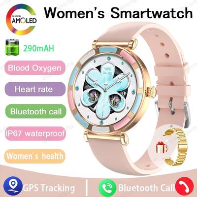 Uplift Treasures Women Bluetooth Calling Smart Watch Heart Rate Sports Fitness Tracker pk18goszstrap