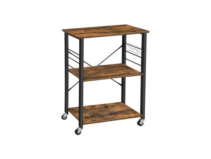 Hansiro Servierwagen Küchenwagen, Braun, Holzwerkstoff, 40x89x60 cm, Esszimmer, Servierwagen