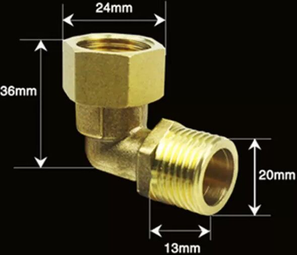 INF Messing 1/2" BSP Innengewinde Winkelstück