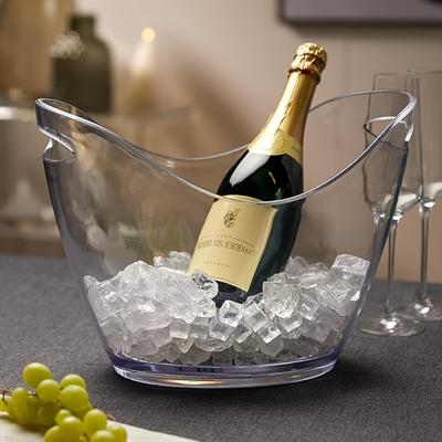 Youfap Market Elegant Acrylic Ice Bucket, Transparent Beverage Cooler For Champagne, Wine, Beer, Soda, Perfect For Parties And Bars 1pc
