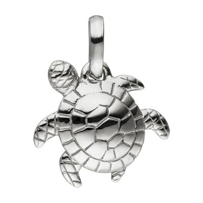 Kettenanhänger JOBO "Anhänger Schildkröte 12 mm", silber (silber 925), Schmuckanhänger, Damen, Silber 925 (Sterlingsilber), Kettenanhänger, 925 Silber rhodiniert