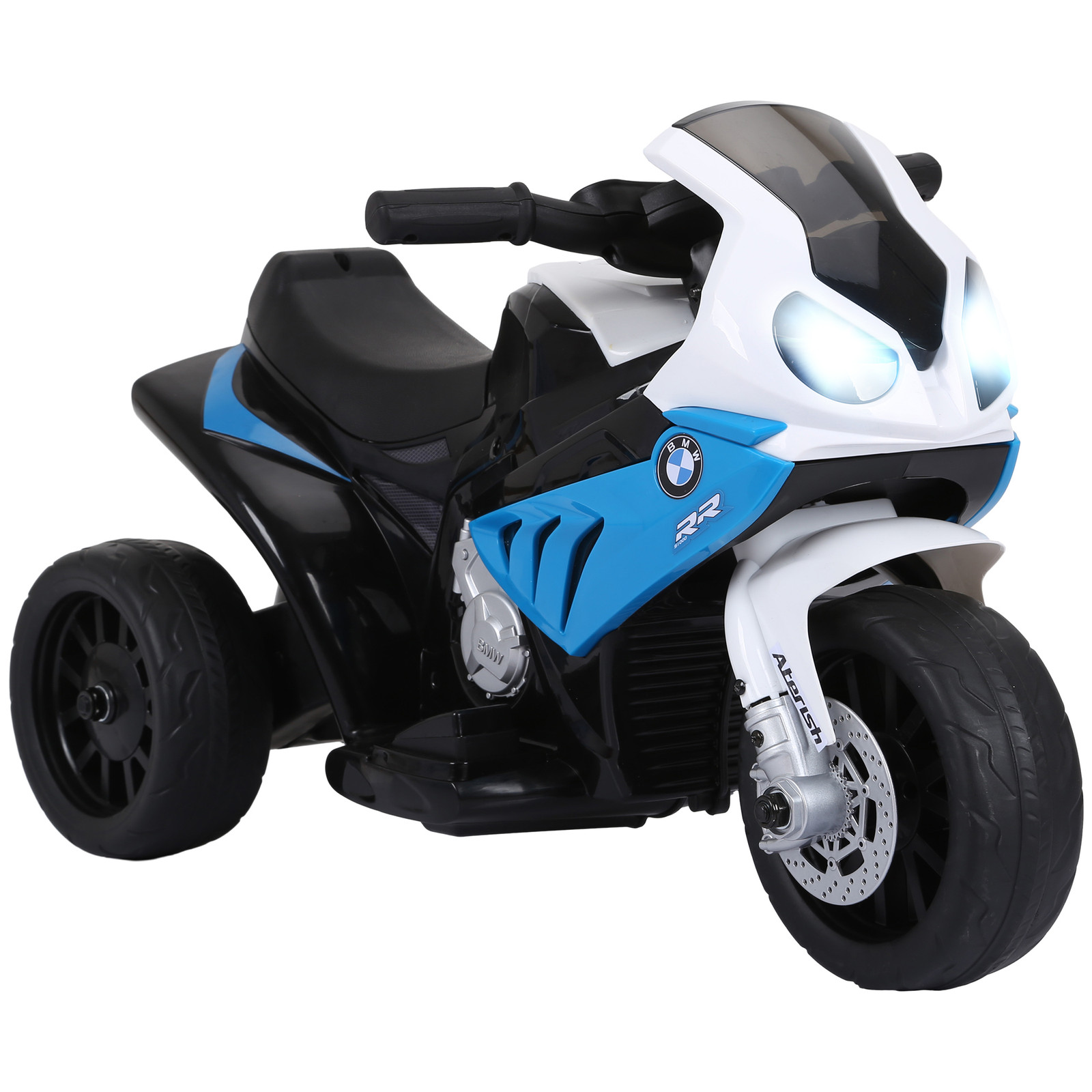 HOMCOM Elektrische BMW S1000RR Kinder-motor 6V Blauw met koplamp en muziek