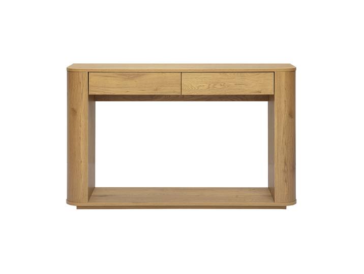 Console finition bois clair chêne 2 tiroirs L120 cm NEGAN