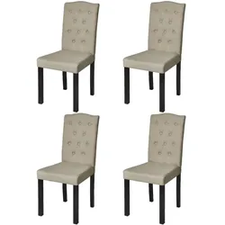 Décoshop26 - Set aus 4 Esszimmer-/Küchenstühlen mit gepolsterter Rückenlehne aus Kamelhaarstoff CDS021911